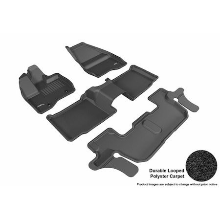 Strike3 3D Maxpider Custom Fit Complete Kagu Black Floor Mat for 2011-2014 Ford Explorer Models - Black ST3853787